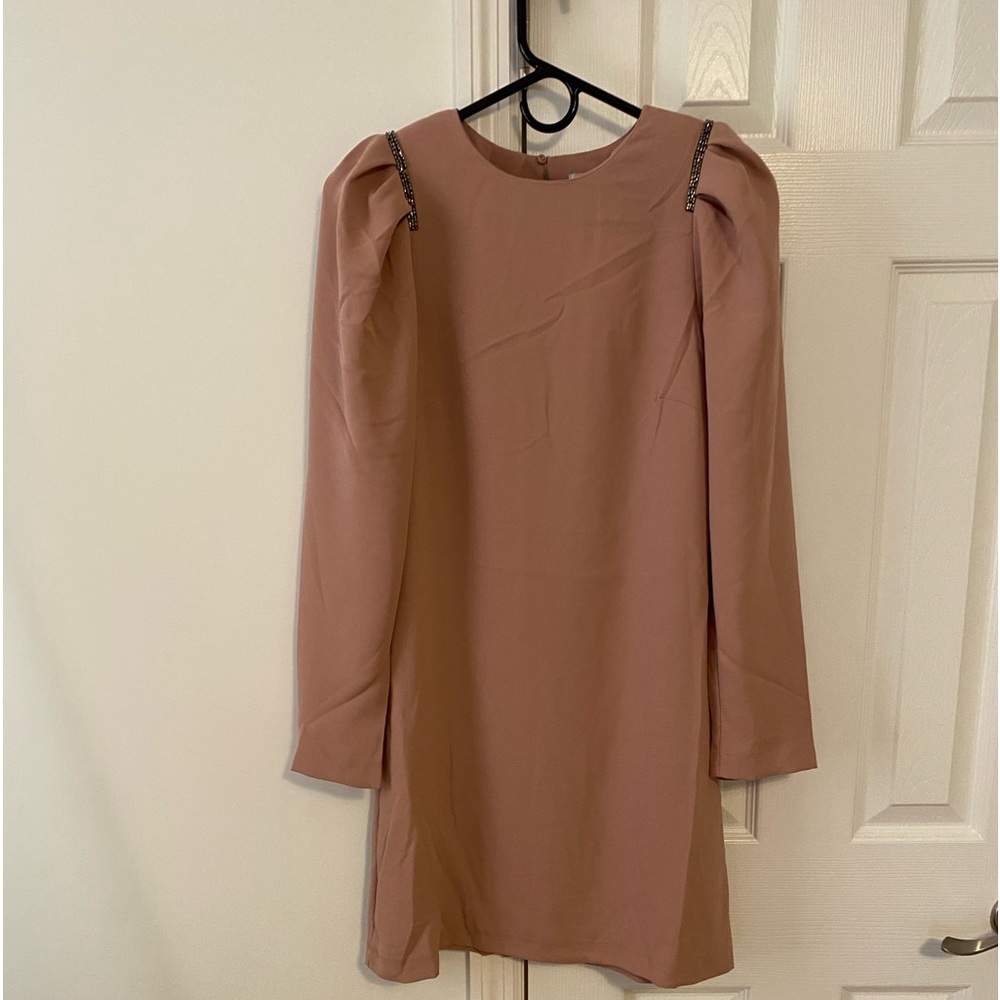 H&M powder pink puff sleeve shift dress size 6. New with tags